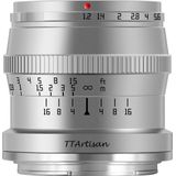 TT Artisan - Cameralens - 50 mm F1.2 APS-C voor Nikon Z-vatting, zilver