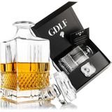 GDLF® Kristal Superior Whiskey Karaf in een Luxe Geschenkdoos | Whiskey Set | Kristallen Karaf voor Whiskey, Gin, Scotch, Rum, Likeur, Bourbon & Wodka | Peaky Blinders | Cadeau Voor Man & Vrouw