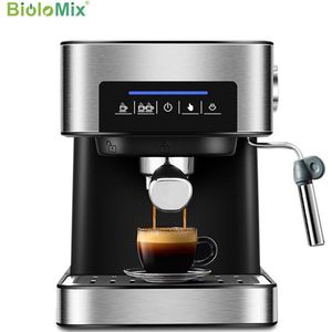 MCI Biolomix Koffiezetapparaat - Voor Espresso,Cappuccino,Latte en Macchiato - Genieten - Met Touchscreen - 20 Bar - Zilver