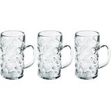 12x Bierpullen/bierglazen halve liter/50 cl/500 ml van onbreekbaar kunststof - 0,5 liter pullen - Bierpul glazen