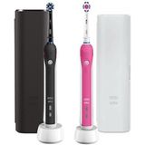 Oral-B Pro Cross Action 2500 - Elektrische tandenborstel - Duo Set - Zwart, roze