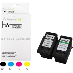 Improducts® Inkt cartridges - Alternatief Canon Pg-540 XL zwart CL-541 XL kleur set