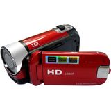 Temz® Camcorder | Digitale Camera | Handycam | Filmcamera | Videocamera Digitaal | Videocamera | Vlogcamera | Full HD 1080P | 16x Zoom | Incl. Microfoon | Rood