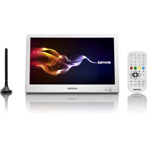Lenco TFT-1028WH - Draagbare televisie HD met DVB-T2 - 10 inch - Wit