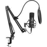 Cresta Xtreme professionele streaming USB-microfoon met uitschuifbare arm en met een zeer precieze cardioïde opname voor streamen, podcast, voice-overs en akoestische muziek.