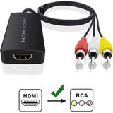 NÖRDIC SGM-137 HDMI naar AV Video omzetter, 3 RCA AV CVBS -Met audio, 720p / 1080p, 1 meter, Zwart