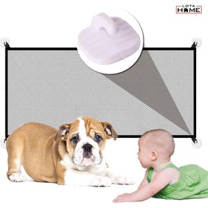 Traphekje zonder Boren - Oprolbaar Traphekje - 110x72cm - Voor Baby's, Peuters & Huisdieren - Veiligheidshekje - Veiligheidshekje voor Baby - Zwart