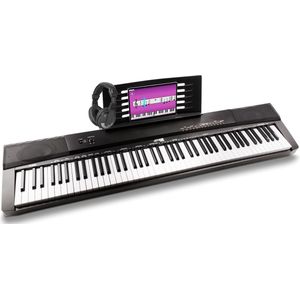 Digitale piano - MAX KB6 keyboard piano met o.a. 88 aanslaggevoelige toetsen, sustainpedaal, mp3 speler en vele andere features + koptelefoon