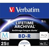Verbatim 43823 M-Disc Blu-ray 25 GB 5 stuk(s) Jewelcase Bedrukbaar