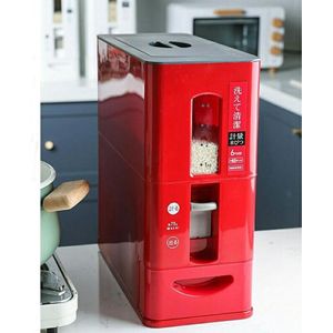 japans Rijst/Granen Container/Dispenser/ Opbergdoos - 6KG inhoud - rood