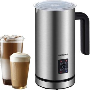 LiveProducts Elektrische Melkopschuimer - 4 In 1 Koffie Melkopschuimer - Opschuimen - Foamer - Automatische Melk Warmer - Koud/Warm Latte - Cappuccino - Chocolade - Eiwit Poeder Elektrische Opschuimer - Grijs