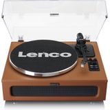 Lenco LS-430BN - Platenspeler met Bluetooth - 4 ingebouwde Speakers - Extra Naald - Bruin