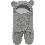 BonBini´s Teddy bear wikkeldeken newborn - zachte grijze teddy beer inbakerdoek newborn baby - 0-3 maanden - Grijs 58cm