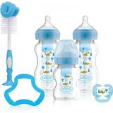 Dr. Brown’s Options+ Anti-colic Bottle Giftset Brede halsfles - blauw