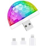 TIKKENS® Mini Disco Lamp USB - Projector op geluid - LED Feestverlichting - Discobal - Geschikt voor USB/Laptop/Smartphone/iPhone - Wit