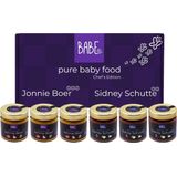 Babe Chef's Edition - Jonnie Boer- Sidney Schutte - biologische culinaire babyhapjes vanaf 8 tot 36 maanden - 6x200 gram babyvoeding- Winnaar Baby Innovation Award 2022 – Beste babyvoeding 2022