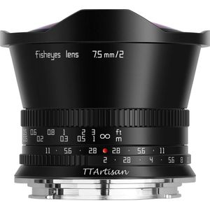 TT Artisan - Cameralens - 7,5 mm F2.0 APS-C voor Canon EOS R-vatting