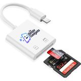 De Beste Gadgets iPhone Cardreader met Lightning aansluiting - SD-kaart en Micro SD - voor iPhone en iPad - Camara connection kit - Lightning SD Card Reader - Geheugen kaartlezer met Lightning aansluiting