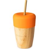 Eco Rascals - Bamboe beker met rietje - Oranje