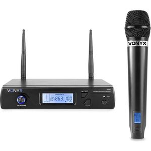 Draadloze microfoon - Vonyx WM61 draadloze microfoon - 16 kanaals - UHF - 1x handmicrofoon