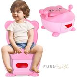 Kinder potjestraining stoel, wc trainer, baby potje, potje stoel met handgrepen voor zindelijkheidstraining voor peuters vanaf 6 maanden + (Roze)