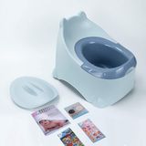 Plaspotje - Kinder Potje - Kinderpot - Baby's +2 jaar - Voor Meisjes en Jongens - Compact en Draagbaar Toilet - + GRATIS 1 Magic Sticker + 2 Sets Stickers- Blauw