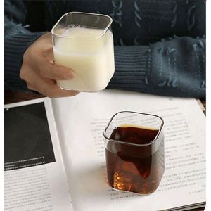 2x Vierkant Drinkglas 250ml Glas Shortdrinkglas Drinkglazen