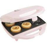 Bestron Cake Maker in tulbandvorm, wafelijzer voor 6 mini tulband cakes, met antiaanbaklaag & indicatielampje, 900 Watt, Kleur: roze
