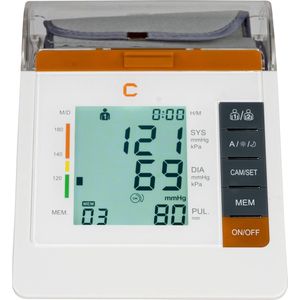 Cresta Care BPM820S digitale bovenarm bloeddrukmeter | Meet gemiddelde bloeddruk over drie metingen | XL-manchet 22 - 42 cm | Opbergvak voor manchet | 3 jaar garantie