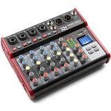 Mengpaneel - Power Dynamics PDM-X601 - 6 kanaals mixer met Bluetooth en mp3 speler - Fantoomvoeding - Echo processor - Ideaal voor zang, podcast, etc.