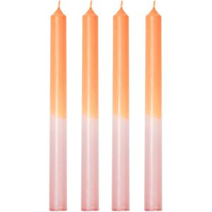 Housevitamin Dipdye Diner Kaarsen Neon Oranje/Roze - 25,8x9,5x2,5cm - Set van 4