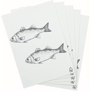 Housevitamin Ansichtkaart Vissen - Set van 5 - A6