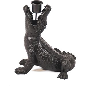 Housevitamin - Kandelaar Krokodil - Alligator Candle Holder Black - 15 x 18 x 12 cm