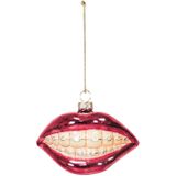 Kersthanger - Beugelbekkie - Glas - Roze - 9x6,5x6,5cm