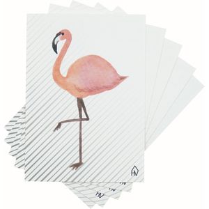 Housevitamin Ansichtkaart Flamingo - Set van 5 - A6