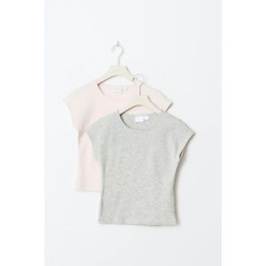 Gina Tricot - 2-pack y basic tight top - Oberteile - Rosa - 170 - Mädchen
