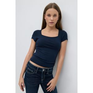 Gina Tricot - Y scandi short sleeve top - Oberteile - Blau - 170 - Mädchen