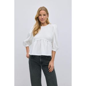 Gina Tricot - Peplum blouse - Blusen - Weiß - XS - Dame