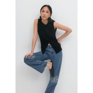 Gina Tricot - Knitted button vest - Westen - Schwarz - XS - Dame