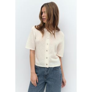 Gina Tricot - Loose knitted cardigan - Cardigans - Weiß - XL - Dame