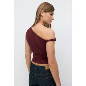 Gina Tricot - Asymmetric micro top - Off-Shoulder-Shirt - Rot - L - Dame