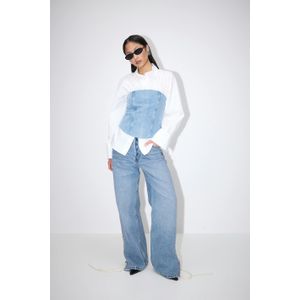 Gina Tricot - Remade studded slit jeans - Low waist jeans - Blau - 34 - Dame