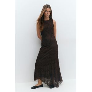 Gina Tricot - Lace midaxi dress - Lange kleider - Braun - M - Dame