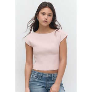 Gina Tricot - Y knitted rib top - Oberteile - Rosa - 134/140 - Mädchen