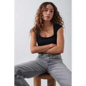 Gina Tricot - Soft touch tight top - Tops und shirts - Schwarz - XXS - Dame