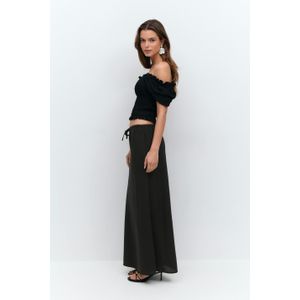 Gina Tricot - Drawstring maxi skirt - maxiröcke - Schwarz - S - Dame