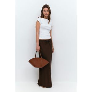 Gina Tricot - Drawstring maxi skirt - maxiröcke - Beige - M - Dame