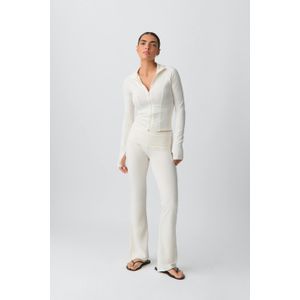 Gina Tricot - Soft touch folded trouser - yoga pants - Beige - XL - Dame