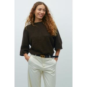 Gina Tricot - Oversized knitted tee - Kurzarm-Strickpullover - Braun - XL - Dame