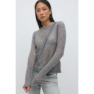 Gina Tricot - Asymmetric knitted cardigan - Cardigans - Grau - S - Dame